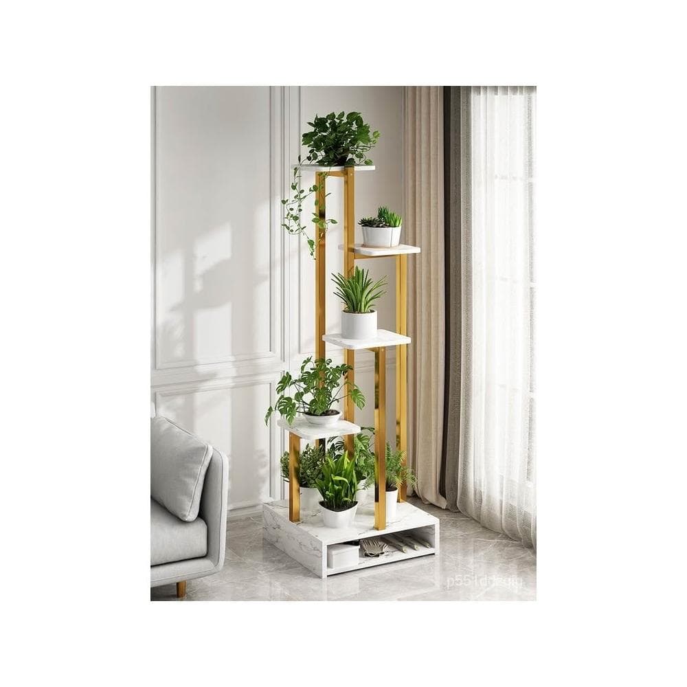 廠傢促銷  免運 輕奢花架子客廳落地式陽臺置物架花盆托架多層綠蘿多肉植物鐵藝架園藝 陽臺花架 花盆 盆栽架 植物架 K