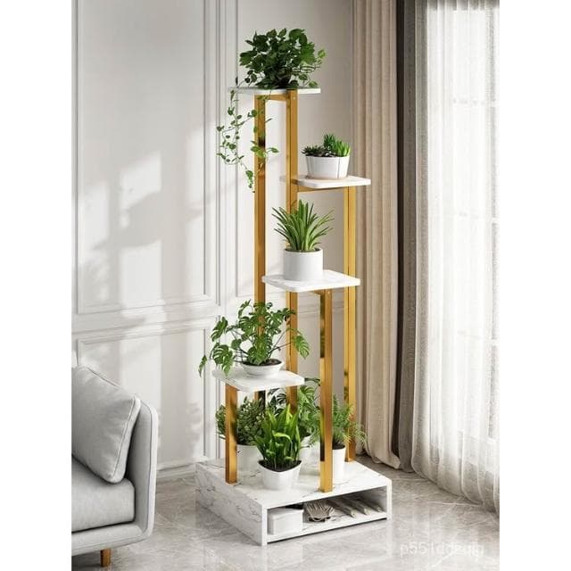 廠傢促銷  免運 輕奢花架子客廳落地式陽臺置物架花盆托架多層綠蘿多肉植物鐵藝架園藝 陽臺花架 花盆 盆栽架 植物架 K