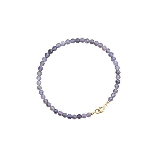 【開運堂】天然水晶手鍊 切面堇青石極細水晶手串 復古手飾批發交換禮物