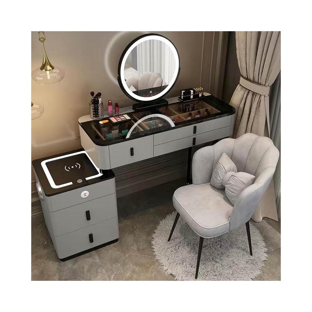 化妝台 藍牙音響 無綫充電 邊櫃 床頭櫃  化妝臺 梳妝臺 梳妝臺 臥室化妝臺