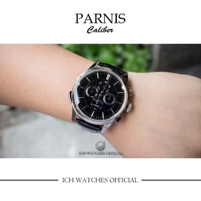 ICHco 實體門市 瑞士PARNIS CALIBER系列多功能月像機械錶-飛行錶大飛小王子運動錶潛水錶男錶女錶生日禮物情侶錶