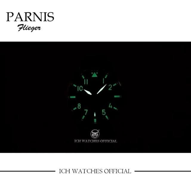 ICHco 實體門市 瑞士Parnis Flieger11系列飛行錶機械錶-手錶男錶女錶潛水錶運動錶水鬼大飛小王子聖誕節禮物生日