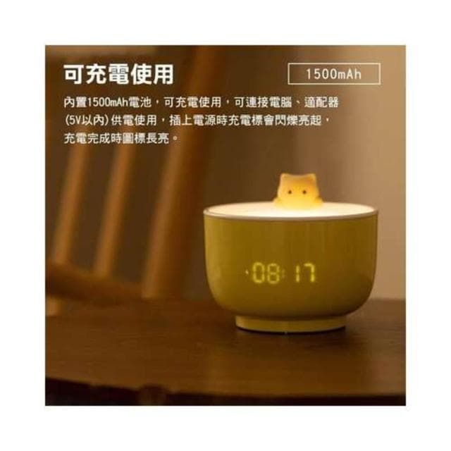 貓咪小夜燈 貓咪鬧鐘 生日送禮 聖誕節 禮物 居家 多功能 小夜燈 貓咪 可愛 鬧鐘 二合一 交換禮物