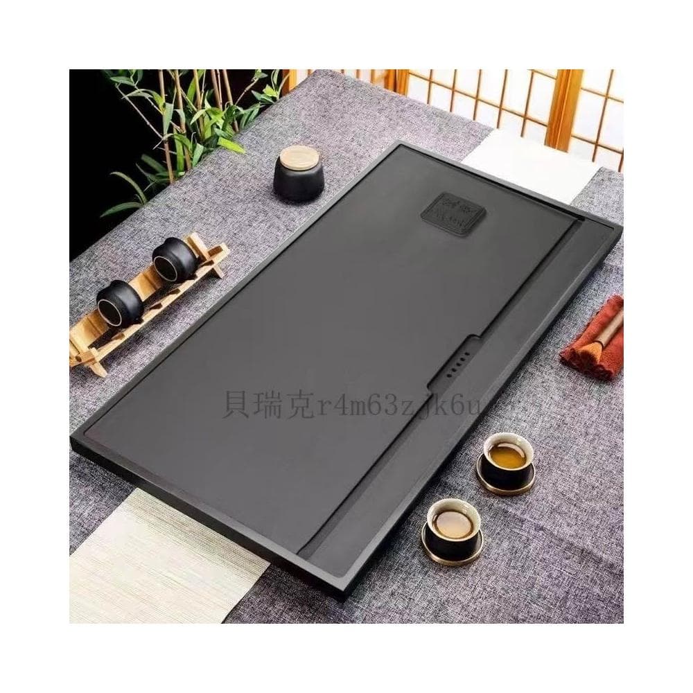 送禮佳品 獲奬作品烏金石茶盤浮鵰傢用茶託石闆茶具石盤茶海功夫茶具嵌入
