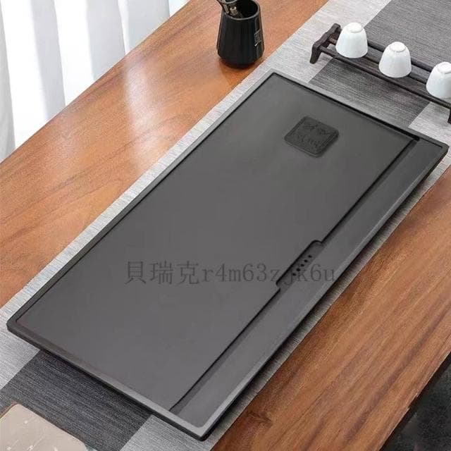 送禮佳品 獲奬作品烏金石茶盤浮鵰傢用茶託石闆茶具石盤茶海功夫茶具嵌入