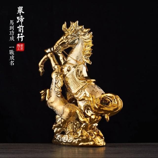 陶瓷 招財金馬 馬到成功 立馬成功 開運 招財擺飾 玄關擺飾 財位擺飾 喬遷 開幕 開幕送禮 交換禮物