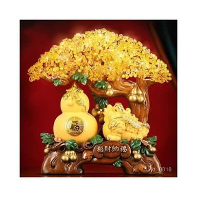 免運 招財葫蘆 貔貅擺飾 黃水晶發財樹 擺件 招財擺飾 客廳擺飾 玄關擺件 店鋪擺飾 風水擺件 入厝禮物 開幕送禮
