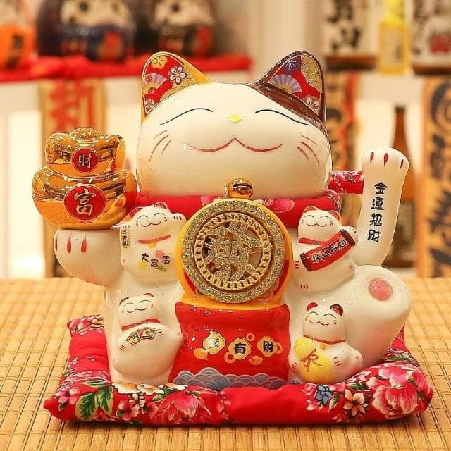 招財貓 轉運輪 自動招手 招財貓擺飾 存錢筒 居傢裝飾 日式風招財貓 入厝禮物 交換禮物 開幕送禮