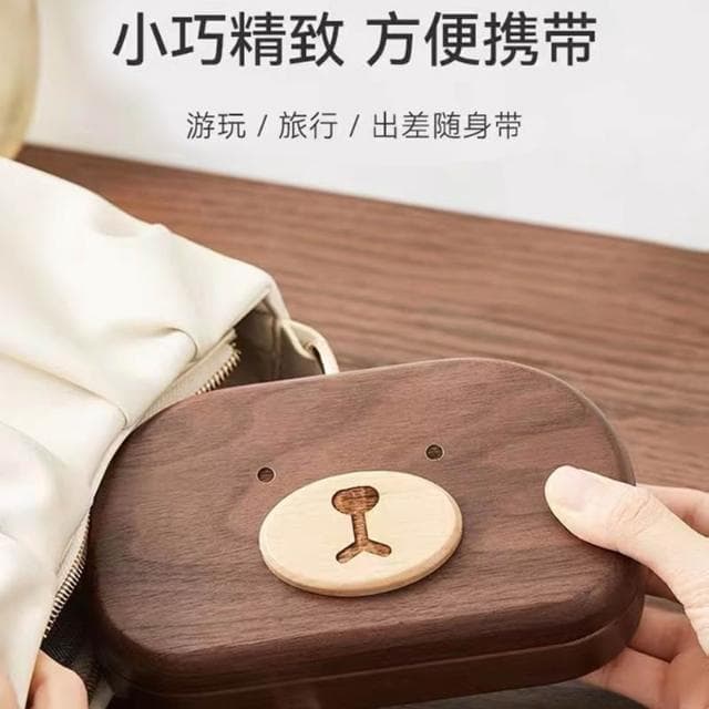 實木小熊首飾盒小精緻戒指項鏈收納盒便攜珠寶飾品盒女孩可愛禮物