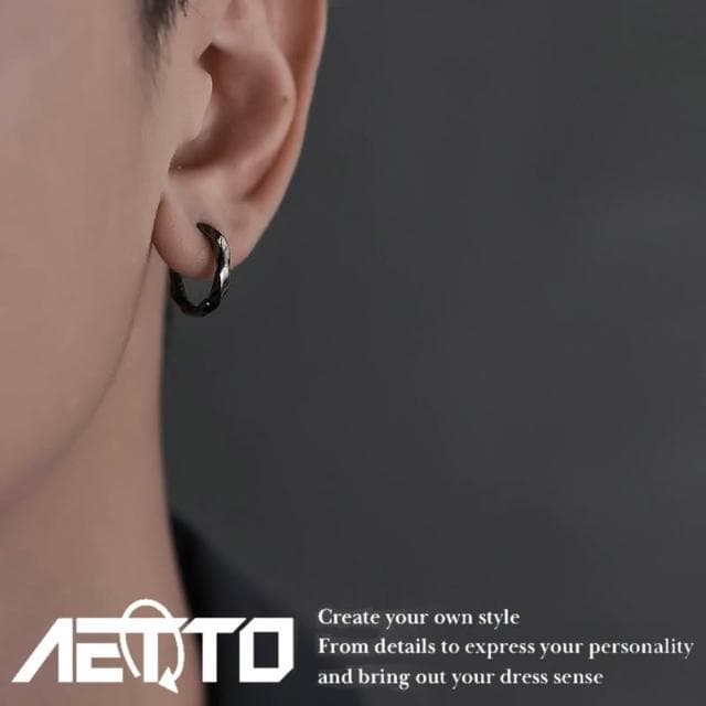 𝑨𝑬𝑻𝑻𝑶 莫比烏斯耳環 精緻做工  醫療鋼 黑銀兩色 耳環 耳針 無耳洞 耳夾 鈦鋼耳環 男生耳環 女生耳環 耳飾