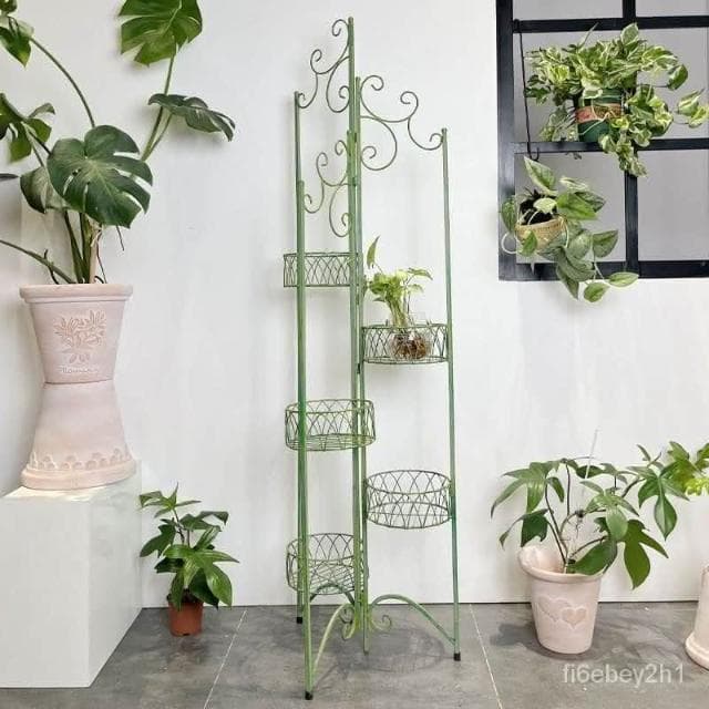 特價下殺花架陽臺花架落地架多層花架鐵藝複古花架子做舊綠植架陽臺多層植物架花園置物架植物花架盆栽架