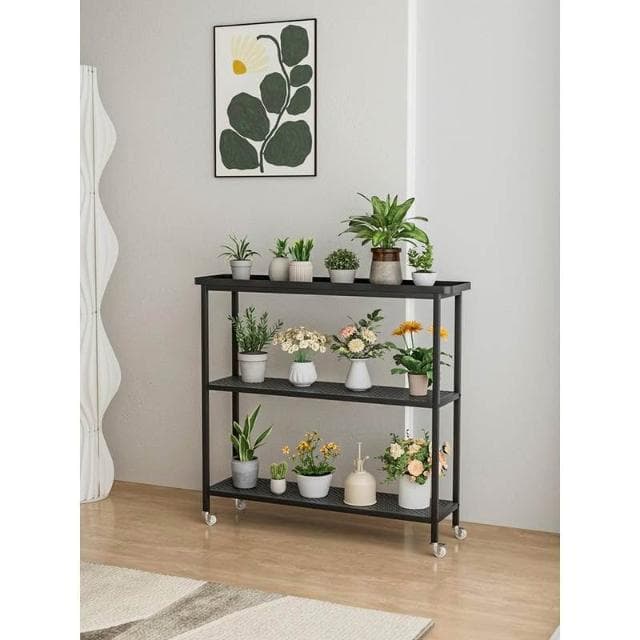 -2025年新款- 免運費 植物架 花架子 盆栽架 移動置物架 客廳落地式花架 陽臺簡約現代花盆架 鐵藝植物擺放層架