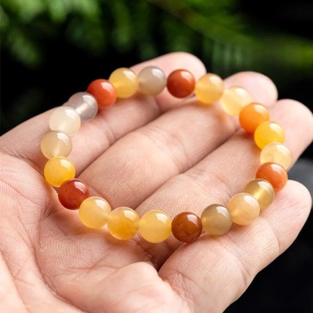 【EMMA SUE】黃玉手鍊 玉石手鍊 金絲玉手串 手鍊串珠 百搭飾品 新中式 小眾設計 招財納福 保平安 禮物 古風