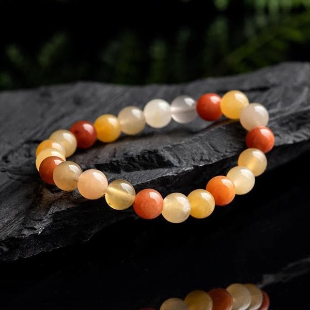 【EMMA SUE】黃玉手鍊 玉石手鍊 金絲玉手串 手鍊串珠 百搭飾品 新中式 小眾設計 招財納福 保平安 禮物 古風