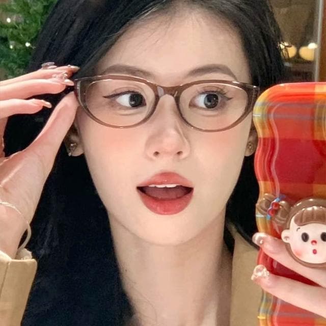 【EMMA SUE】貓眼眼鏡 貓框眼鏡 復古眼鏡 眼鏡 鏡框 輕量鏡架 無度數眼鏡 附眼鏡盒 鏡架 茶色鏡框 素顏神器 女生禮物