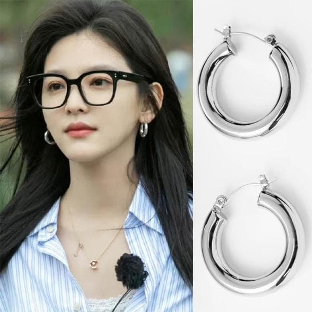 【EMMA SUE】耳環 法式耳環 圈圈耳環 素圈 耳圈 百搭 配飾 飾品 耳夾 抗過敏 氣質耳環 復古耳環 送女生
