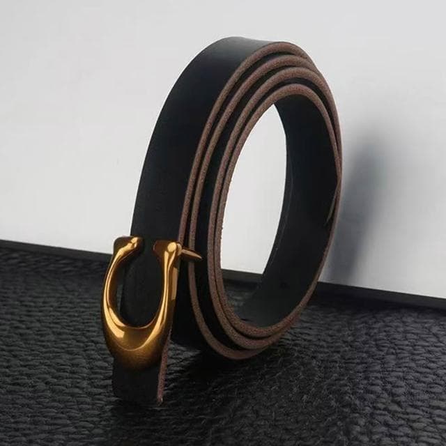 【EMMA SUE】真皮皮帶 禮物 搭配神器 皮帶 腰帶 真皮腰帶 黑色腰帶 洋裝腰帶 牛皮皮帶 紅色皮帶 細腰帶 女腰帶 C字腰帶 