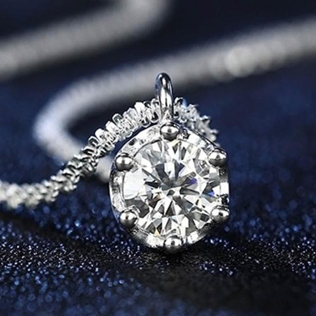 【EMMA SUE】六爪項鍊 1克拉 高級感 鋯石項鍊 莫桑鑽 項鍊 飾品 女生項鍊 星光鍊 項鍊女 皇冠項鍊 銀飾 S925純銀 