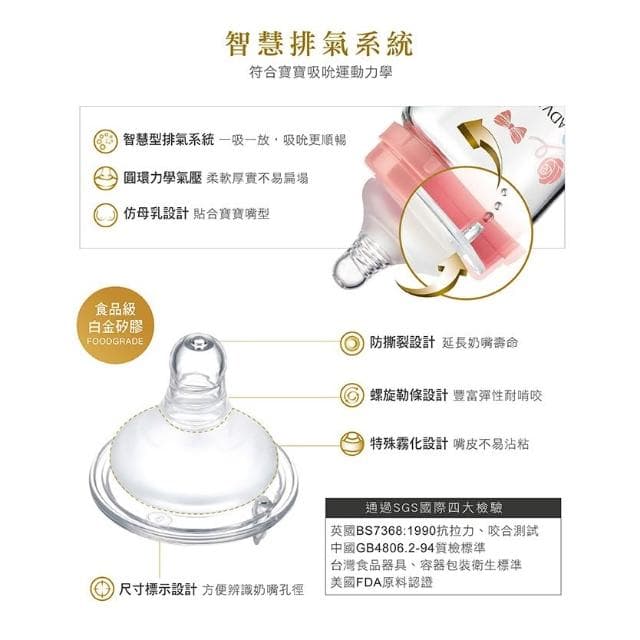 【Simba 小獅王辛巴】Simba小獅王辛巴 蘿蔓晶鑽 標準 寬口玻璃奶瓶  仁仁藥局  玻璃奶瓶