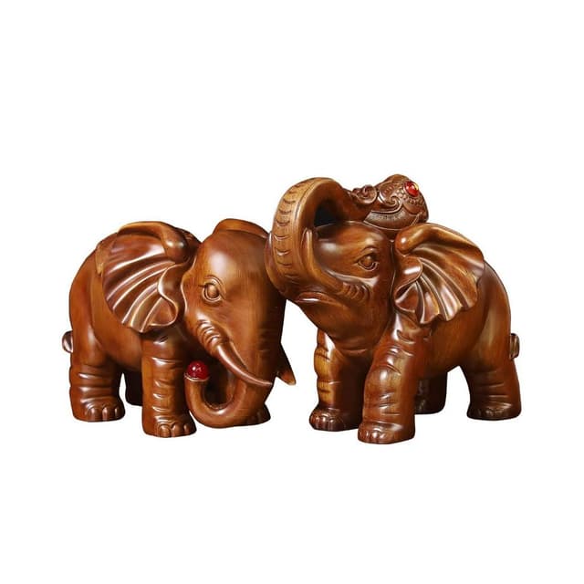 桃甜也居家生活 招財大象擺飾一對客廳玄關電視酒櫃辦公室工藝裝飾品喬遷開業禮品