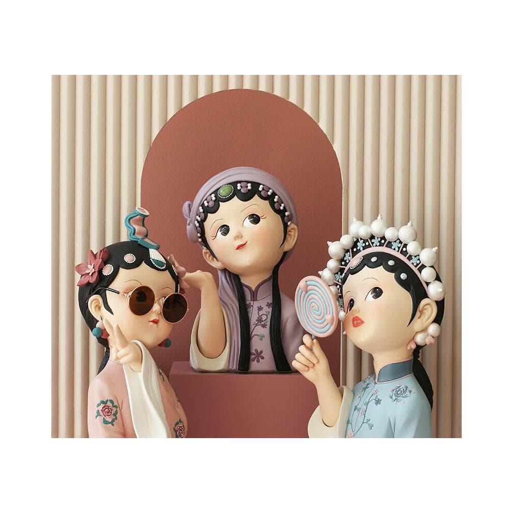 桃甜也居家生活 國潮藝術京劇女孩擺飾家居裝飾品客廳電視櫃酒櫃玄關喬遷新居禮品