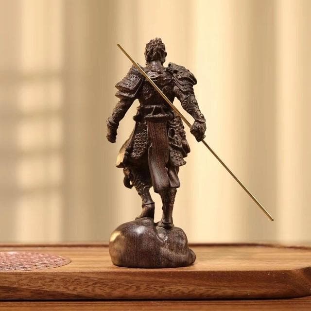 桃甜也居家生活 沉香手工精工雕刻黑孫悟空擺件文玩男孩生日禮物客廳桌面送禮佳選