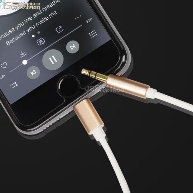 JS購物 lightning轉3.5公頭音頻線 iPhone7/8 Plus車載AUX連接線 蘋果X XS汽車音響