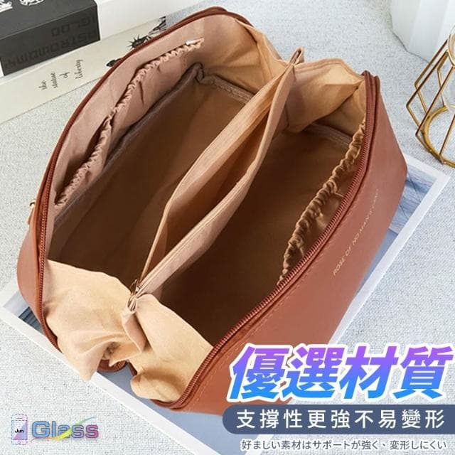 蘋果小舖 大容量化妝包 化妝包 旅行化妝包 收納包 保養品收納 韓系化妝包 皮革 枕頭化妝包 手提化妝包 洗漱包