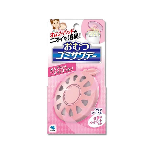 【小林製藥】日本蘋果造型按鈕式垃圾桶除臭貼-尿布用(粉)2.7ml/盒(小林製藥廚餘桶消臭劑尿布垃圾消臭劑淨化空氣除臭貼片長效擴香劑芳香貼片居家微淡香氛盒)