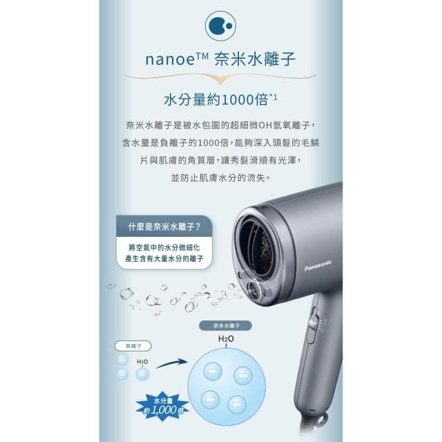 【Panasonic 國際牌】EH-NA9N-H 高滲透奈米水離子吹風機