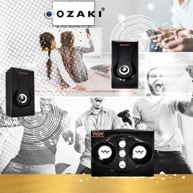 【OZAKI】RW300/黑/木質三件式藍芽喇叭