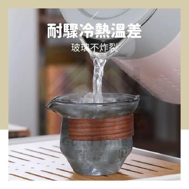 《小柏力克》 防燙玻璃泡茶組 1壺2杯  防燙茶具組 戶外玻璃茶具組 防燙茶具 泡茶杯組 茶具組 旅行茶具組