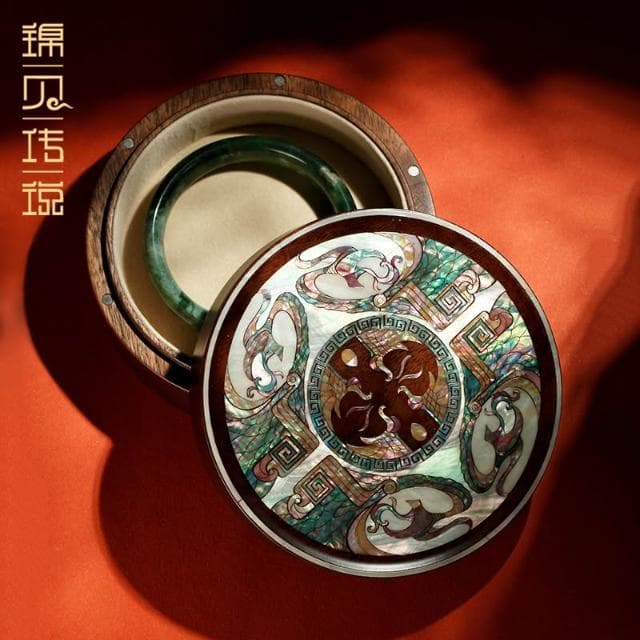 錦貝傳說結婚禮物送閨蜜朋友家人螺鈿首飾盒胡桃木質戒指項鏈生日