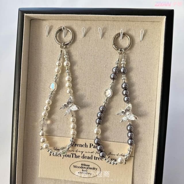 希西小包商 原創巴洛克風掛飾 串珠掛繩 ccd相機手繩手機鍊掛繩吊繩鑰匙扣Y3K韓國ins情人節禮物生日禮物 C265