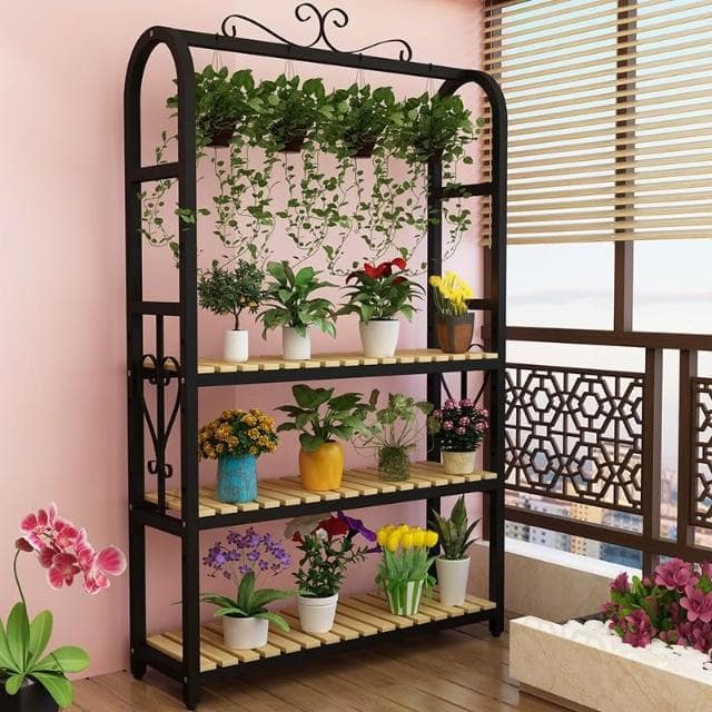 花架 盆栽架 植物架 多肉花架置物架陽臺花架省空間多層落地式鐵藝可移動室內多功能