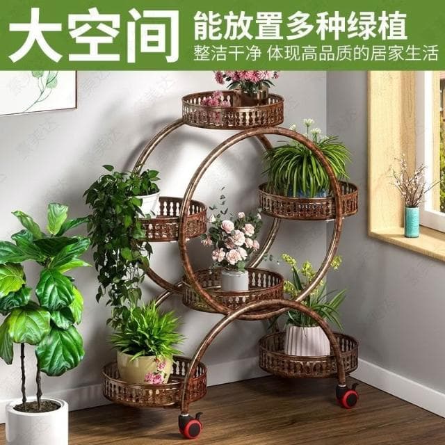 花架 盆栽架 植物架 花架子室內鐵藝多層置物架傢用陽臺多肉綠蘿花盆架簡約客廳落地式