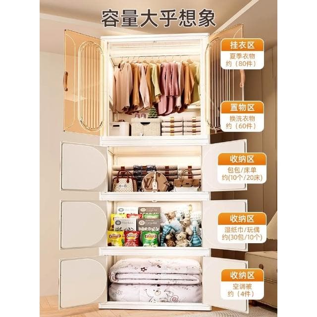 衣櫃兒童衣服收納櫃儲物櫃嬰兒小衣櫥臥室家用簡易嬰兒衣櫃