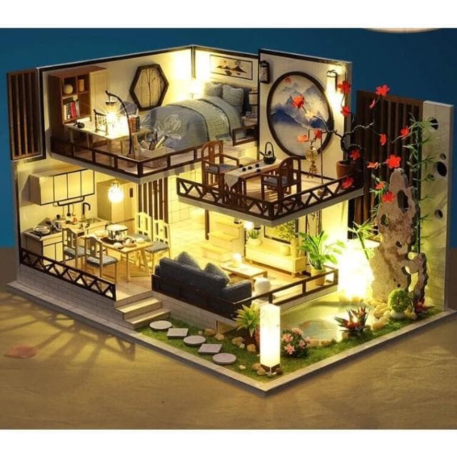 大旺小舖:DIY小屋 墨香竹韻袖珍屋娃娃屋材料包 賣場上百款小屋可選 生日結婚母親節情人節聖誕交換禮物