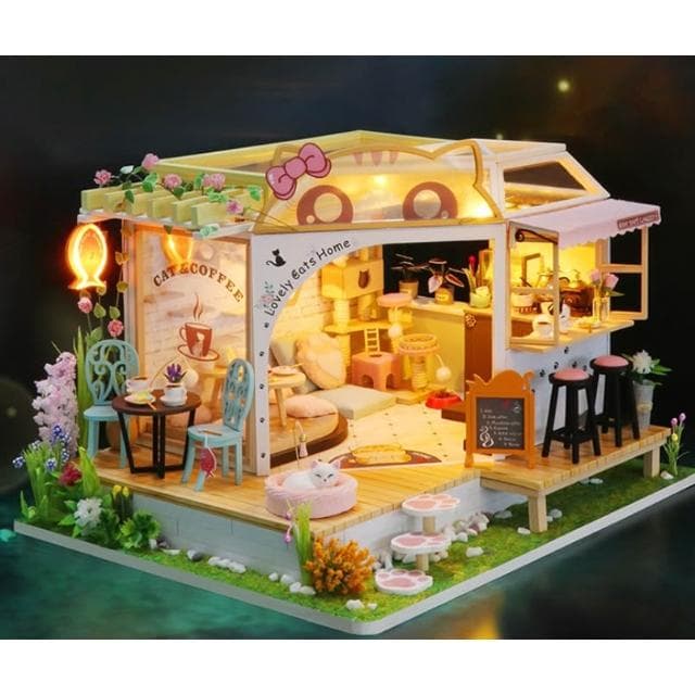 大旺小舖:台北現貨DIY小屋貓咖後花園 袖珍屋娃娃屋材料包 生日結婚母親節情人節聖誕交換禮物 實體店面