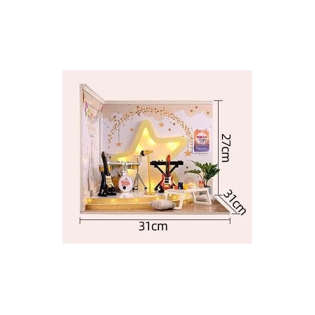 大旺小舖: diy袖珍娃娃屋材料包追夢少年  比例1/12 大型 生日結婚母親節情人節聖誕交換禮物 實體店面