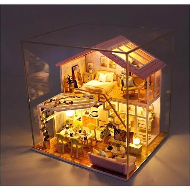 大旺小舖:diy袖珍娃娃屋材料包小屋蜜語時光 生日結婚母親節情人節聖誕交換禮物 實體店面