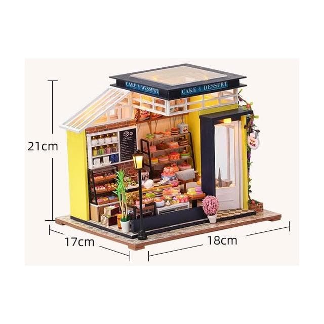 大旺小舖:DIY小屋 蜜語烘培 蛋糕店袖珍屋娃娃屋材料包 生日結婚母親節情人節聖誕交換禮物 實體店面
