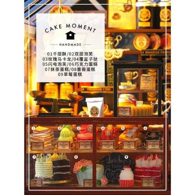 大旺小舖:台北現貨DIY小屋薔薇庭園茶屋附防塵罩袖珍屋娃娃屋材料包 賣場上百款小屋 生日結婚母親節情人節禮物