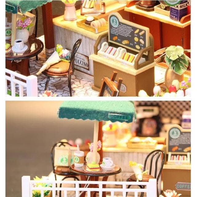 大旺小舖:DIY小屋時間咖啡屋 袖珍屋娃娃屋材料包 生日結婚母親節情人節聖誕交換禮物 實體店面