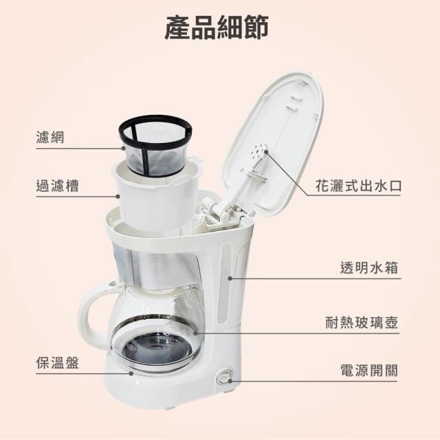 【SAMPO 聲寶】6人份美式咖啡機 HM-CB06A