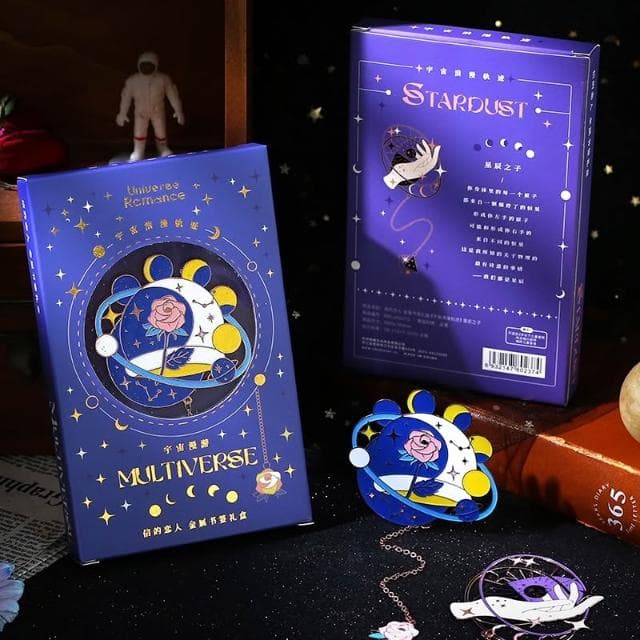 【德德小品集】金屬書籤宇宙 浪漫軌跡 創意 玫瑰 星辰 蝴蝶送女生朋友閨蜜同學情侶情人節小禮品生日禮物禮盒裝實用教師節送老師紀念品收藏