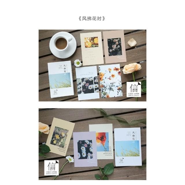 【德德小品集】明信片 風拂花時 紀念 復古 郵寄 禮物 旅遊 回憶 照片 收藏 愛 文青 信的戀人 信 卡片 精緻 裝飾房間
