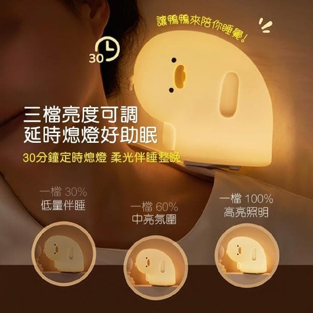 Cstar 疑問鴨拍拍燈(白)LD75 小夜燈 出氣鴨 可愛夜燈 交換禮物 萬聖節 糖果燈