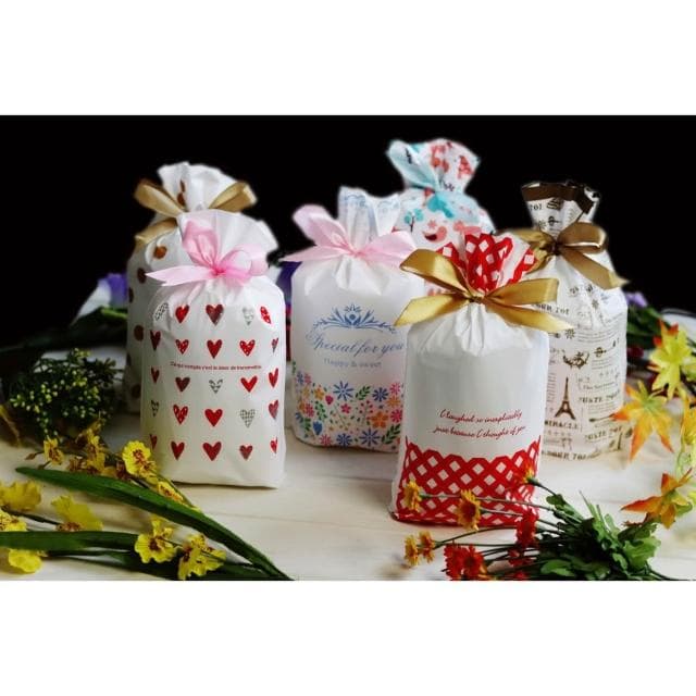 嚴選SHOP 1入 可愛束口袋 糖果袋 餅乾袋 巧克力袋 禮品袋 禮物抽繩袋 婚禮小物 包裝 塑膠 伴手禮 D083