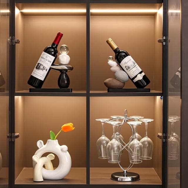 免運 時來運轉紅酒架/酒櫃擺件/家居客廳餐邊櫃杯架/電視櫃紅酒托/喬遷禮品